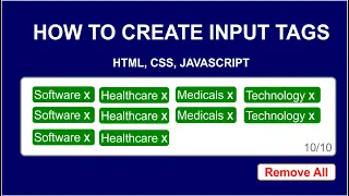Add Tags Input Box in HTML CSS JavaScript Tags Input