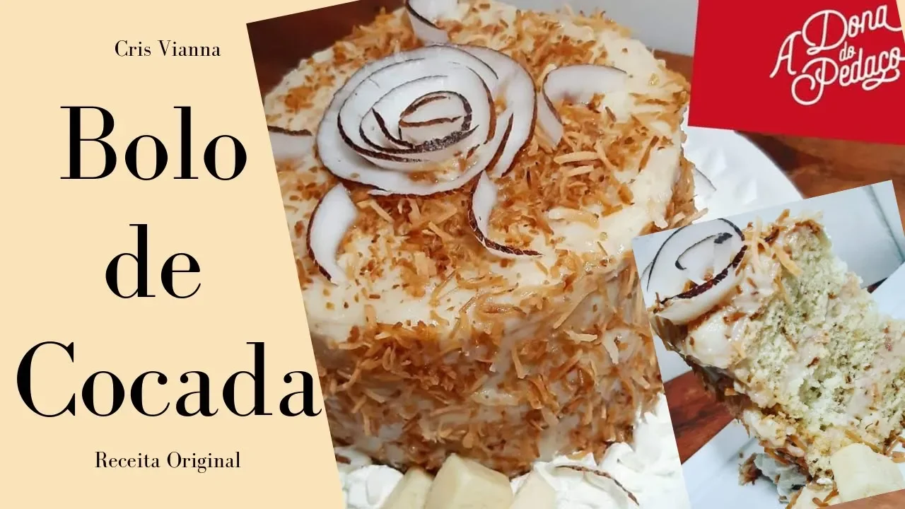 BOLO DE COCADA DA PAZ RECEITA ORIGINAL BOLO DE COCO QUEIMADO #ADONADOPEDACO