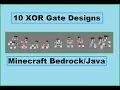 10 XOR gate designs - Minecraft