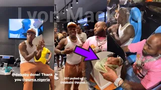 davido welcome rapper dababy in lagos the rapper dash street hawkers 100 as the go puma shopping