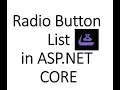 Create RadioButtonList Get selected value From RadioButtonList in ASP NET Core