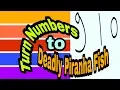 Turn Numbers to Deadly Piranha Coloring Fun Zoo