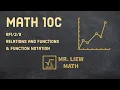 Math 10C 8 Relations and Functions Function Notation