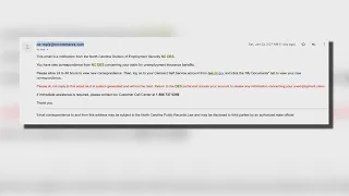 North Carolina DES email is about a tax form for your unemployment