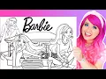 Coloring Barbie Her Dreamhouse Mansion GIANT Coloring Pages Crayons Pencils
