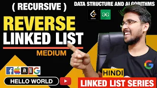 Reverse Linked List Recursive approach Data structure and Algorithms Leetcode Explanation solution