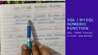 - Numeric Functions with example with notes