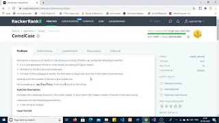 Camel Case Hacker Rank problem using C