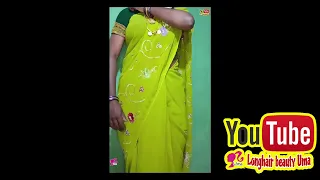 best crossdressing video lemon colour florel designer saree wearing