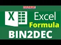 BIN2DEC Formula Binary to Decimal Formula in Excel Excel Tips Chaudhary Computers