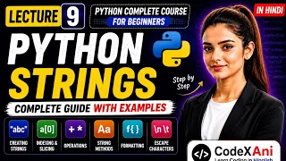 Python Strings in Hindi Complete String Tutorial with Examples Python Lecture 9