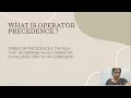 Operators Precedence and Associtivity in Python