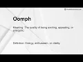 Oomph Meaning