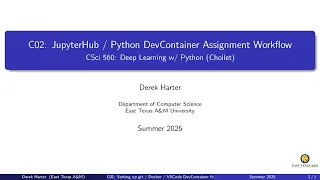 C02 JupyterHub Python DevContainer Assignment Workflow