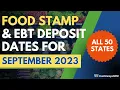 Food Stamps EBT Deposit Schedule for September 2023