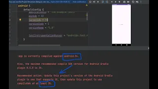How to update android compile sdk from 34 to 35