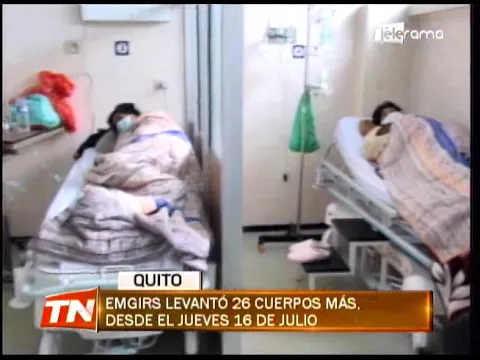 EMGIRS levantó 26 cuerpos más, desde el jueves 16 de julio