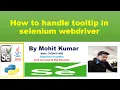 How to handle tooltip in selenium webdriver