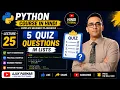 Learn Python Hindi - 5 quiz questions in Lists