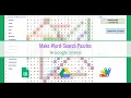 Word Search Generator Google Sheets Template Demo