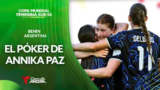 Increíble póker: Mira los 4 goles de Annika Paz - Benín vs. Argentina | Copa Mundial Sub-20 Femenina