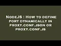 NodeJS How to define port dynamically in proxy conf json or proxy conf js