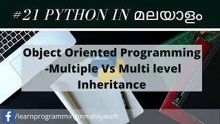 Learn Python In Malayalam Object Oriented Programming Multiple Vs Multi Level Inheritance