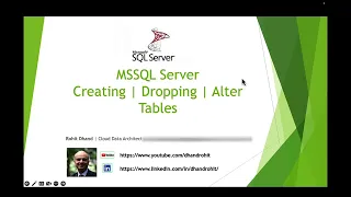 MSSQL Create Alter Drop Tables in SQL Server