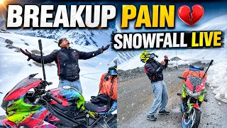 💔Break up pain😭| Live Snowfall 🥶| Ladakh Bike Ride🔥Episode 6| Aj Squad 