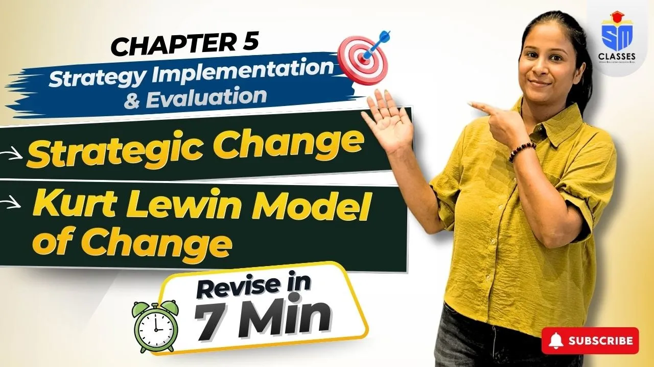 Revise Strategic Change, Kurt Lewin Model of Change 🔥 | CA Inter Strategic Management Ch-5 SM