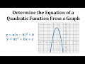 Ex Find the Equation of a Quadratic Function from a Graph