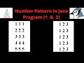 Number Pattern - 1 2 Program Logic in Java by Piyush Sir