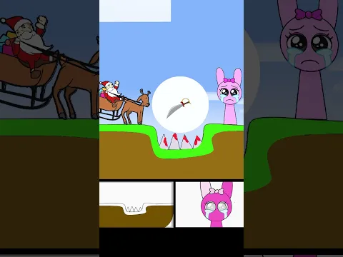 pinki sprunki is sad - which image is correct for Santa to help? #shorts