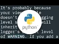 logger info not working in Django logging