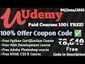 Udemy Paid courses for free June 4 2021 Udemy free courses Python ML AI R HTML CSS Photoshop