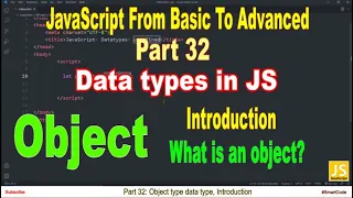 Object type data type in JavaScript Part 32 JavaScript