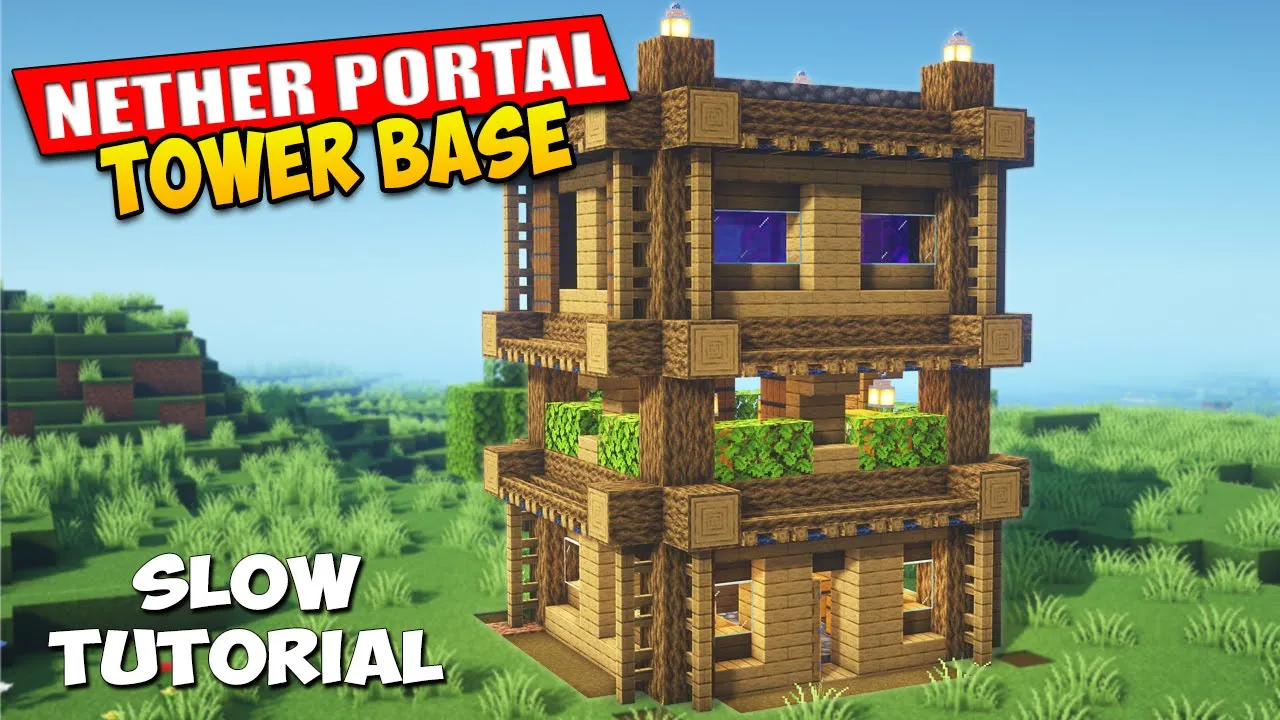 Minecraft: Nether Portal Tower Base Tutorial ⚒️