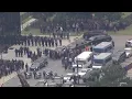 Processional for Deputy Austin Aldridge arrives at church for funeral