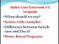 C Programming for Beginners in Hindi Switch Case Statement in C Syntax Examples Programs