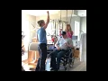 Laura B Grant using Gratz equipment to help her husband Jon with his Rehabilitation