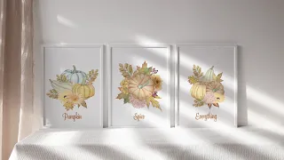 Pumpkin Clipart Fall Bouquet Thanksgiving Watercolor Clipart