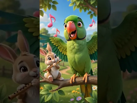 मेरा नाम है मिट्ठू मिट्ठू Hindi Rhymes For Kids #rhymes #kids #cartoon #parrot #shorts
