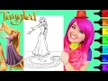Coloring Princess Rapunzel Tangled Disney Coloring Page Prismacolor Paint Markers KiMMi THE CLOWN