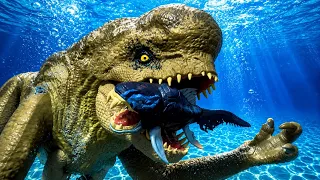 ¡EL DISTORTUS REX EN LA ALBERCA VS EL PEZ MORDELÓN! 