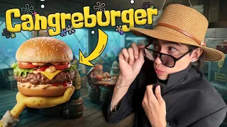 Me hago pasar por critico de comida para probar la CANGREBURGER en la vida real 🍔 // Andy