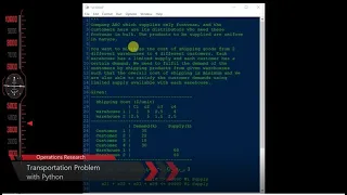 Transportation Model with Python PuLP Tagalog