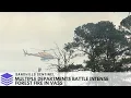 Multiple departments battle intense forest fire in Vass North Carolina