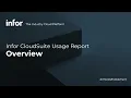 Infor CloudSuite Usage Report - Overview