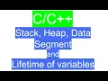 Stack Heap Data Segment and lifetime of different variables in C or C program