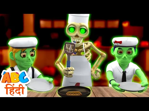 Five Zombies Were Cooking At a Party 🧟‍♂️ Spooky Scary Songs For Kids | ABC Hindi